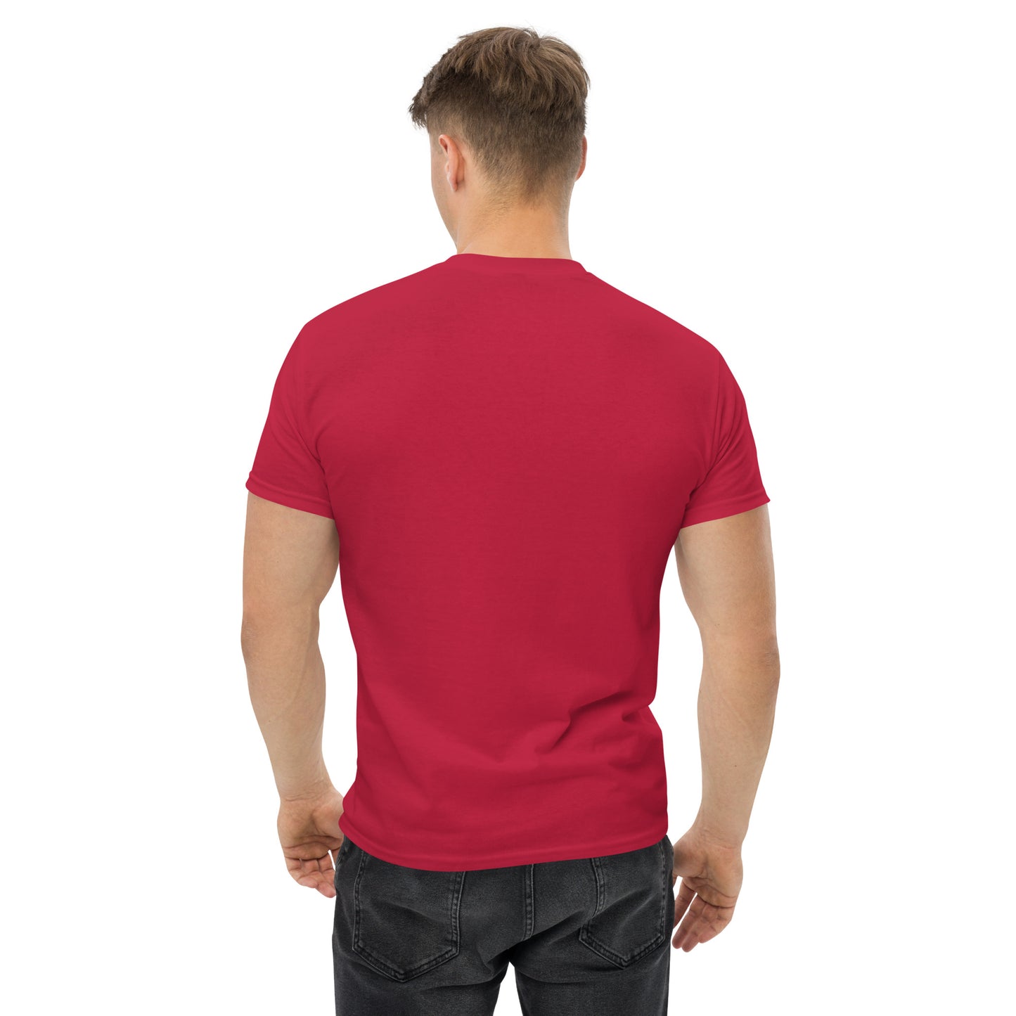 Back view of Mr Farts classic t-shirt in red
