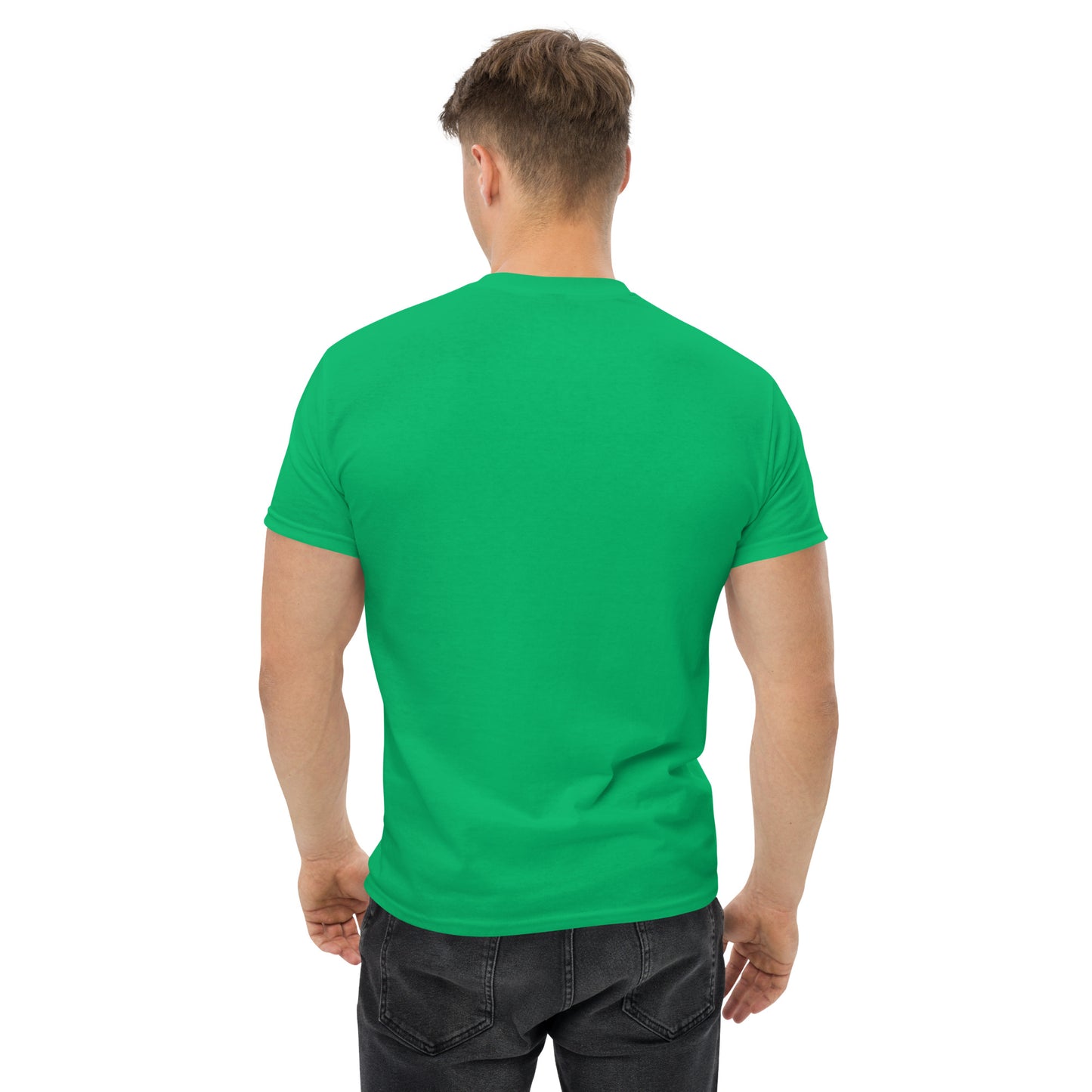 Back view of Mr Farts classic t-shirt in green