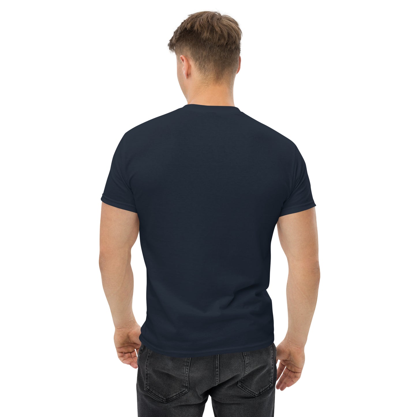 Back view of Mr Farts classic t-shirt in navy