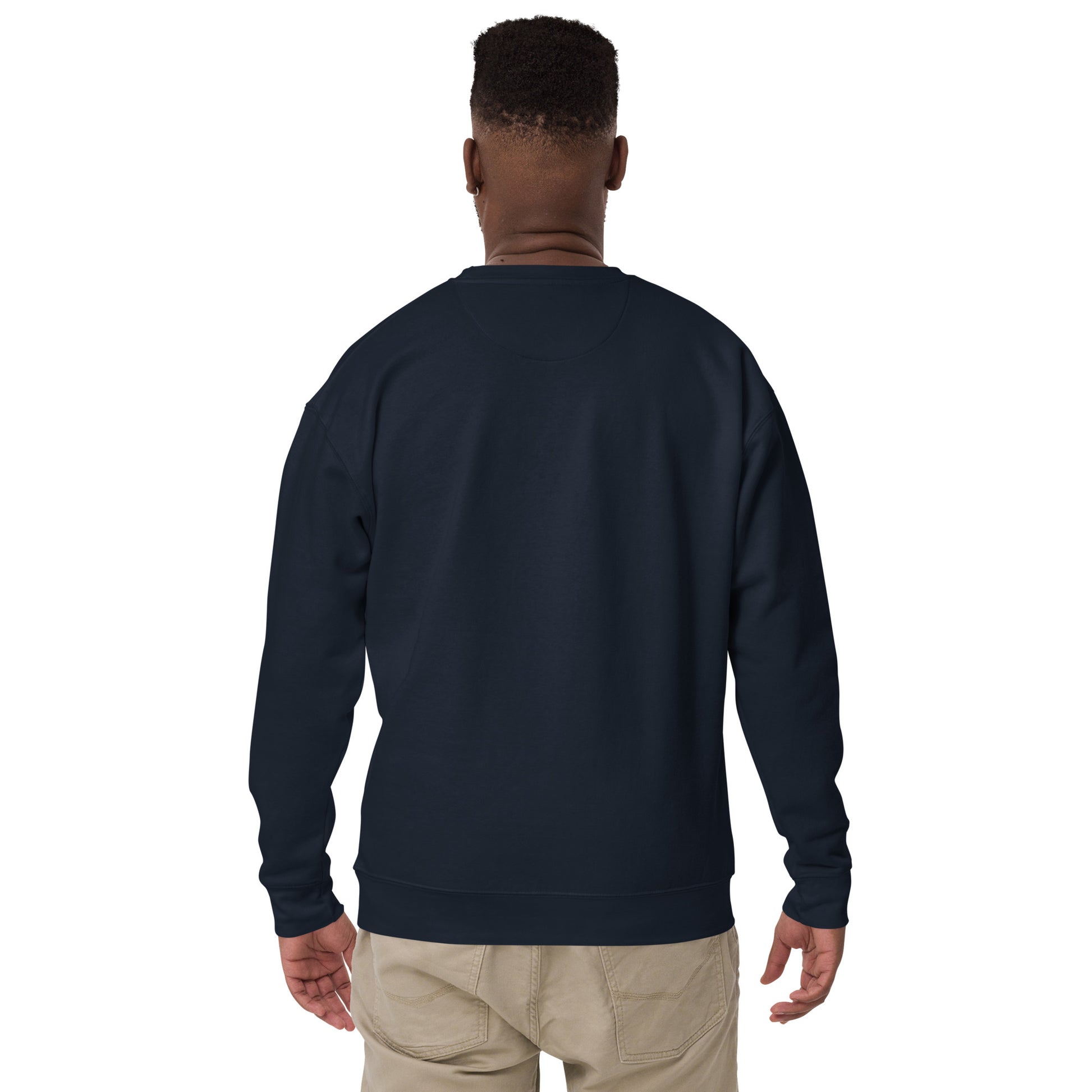 Back view of navy Mr Farts sweatshirt