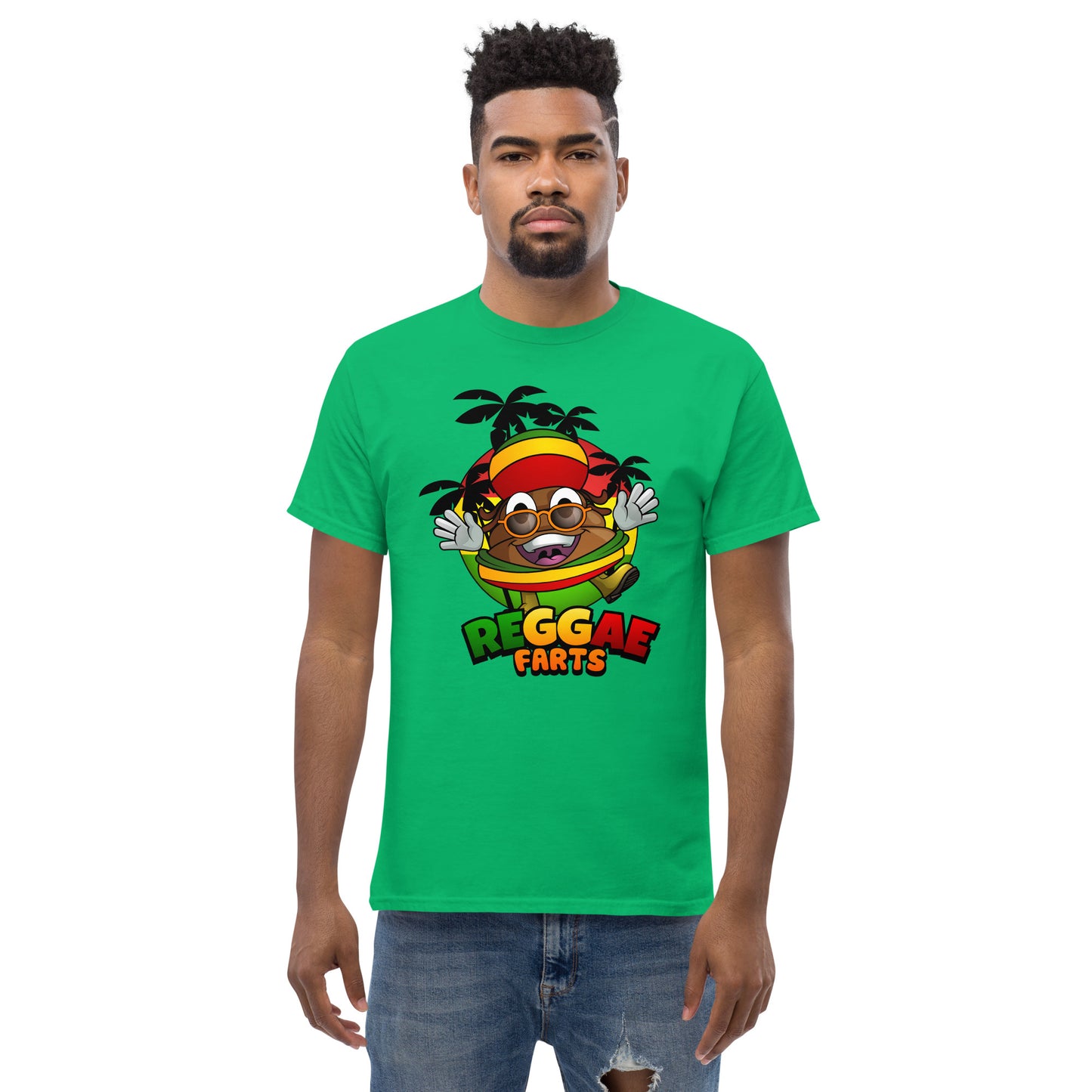 Green Reggae Farts t-shirt front view