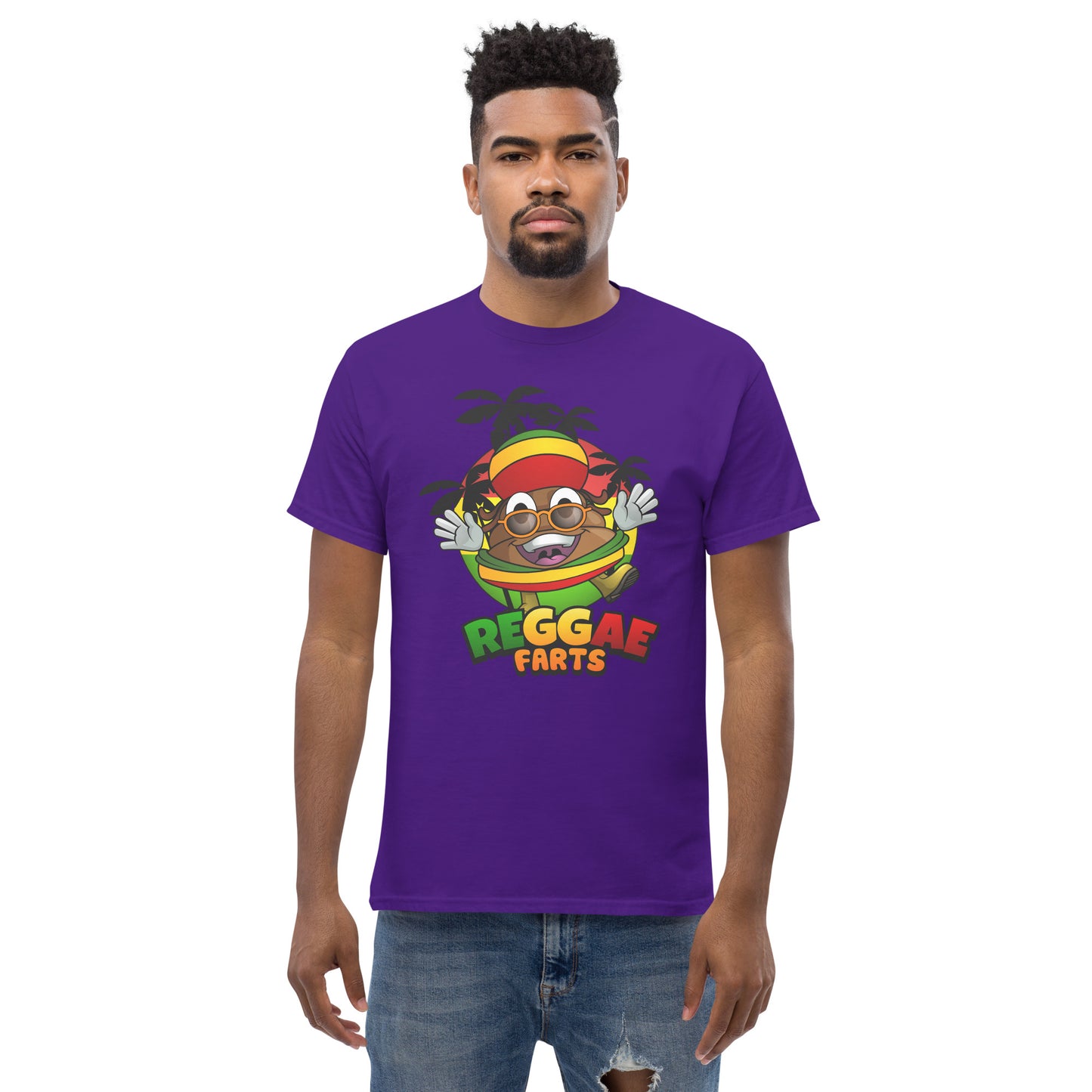 Purple Reggae Farts t-shirt front view