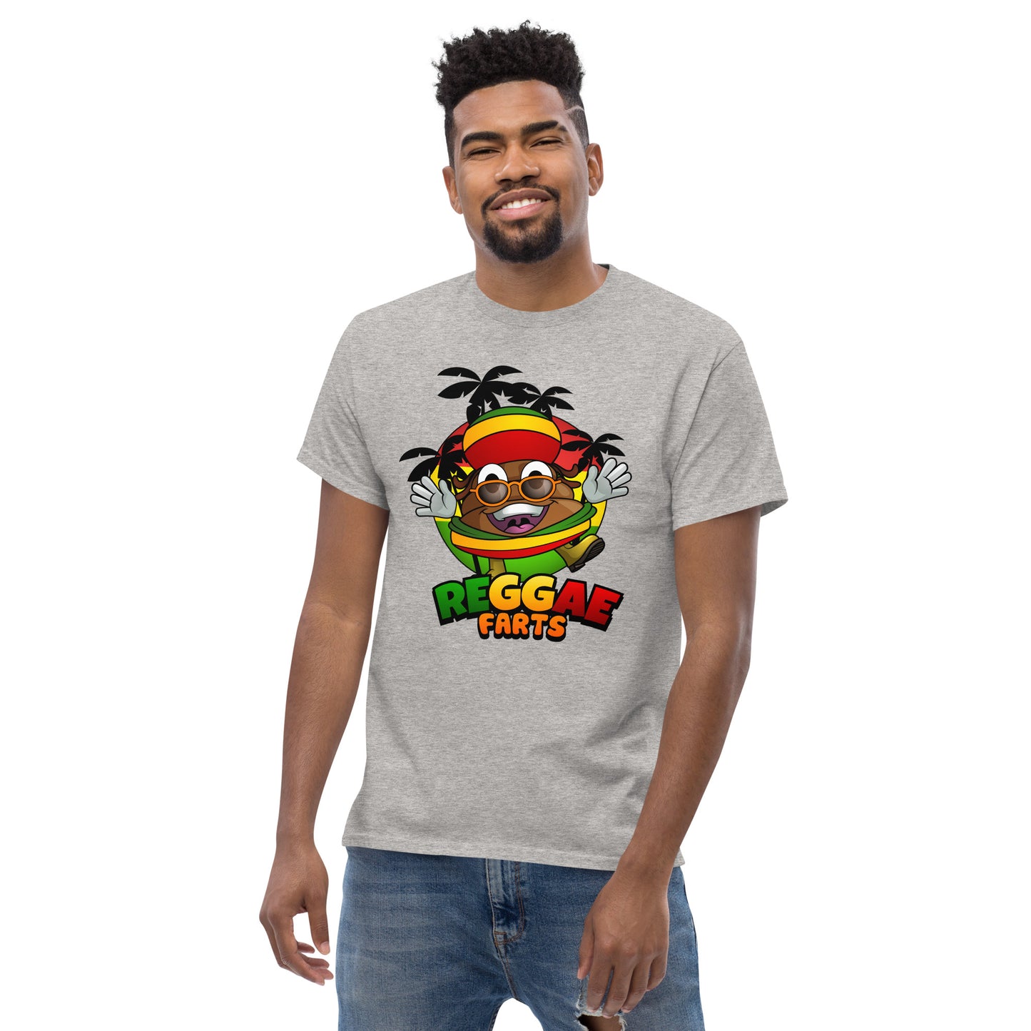 Grey Reggae Farts t-shirt front view
