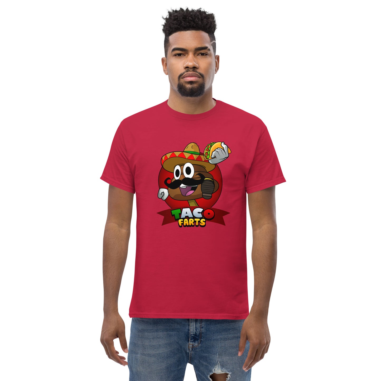 Taco Farts t-shirt in red front view