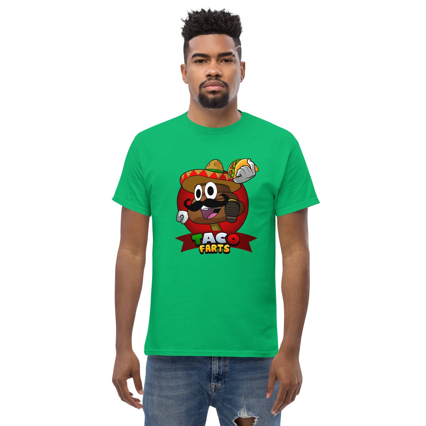 Taco Farts t-shirt in green front view