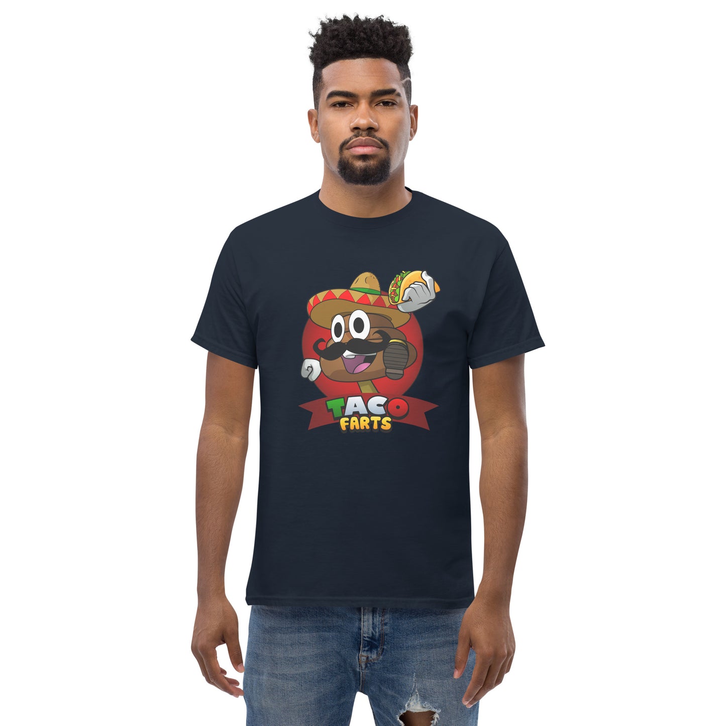 Taco Farts t-shirt in navy front view