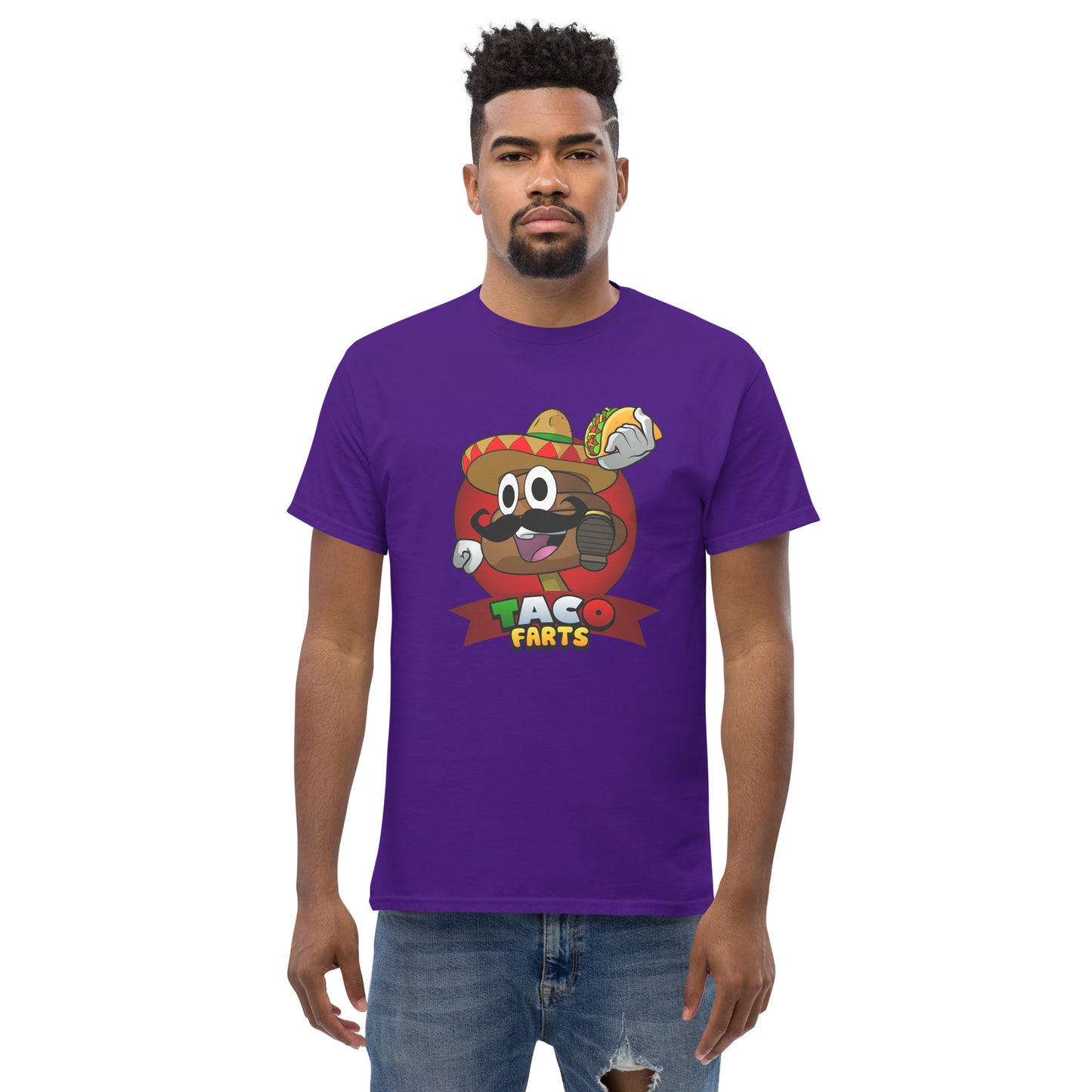 Taco Farts t-shirt in purple front view