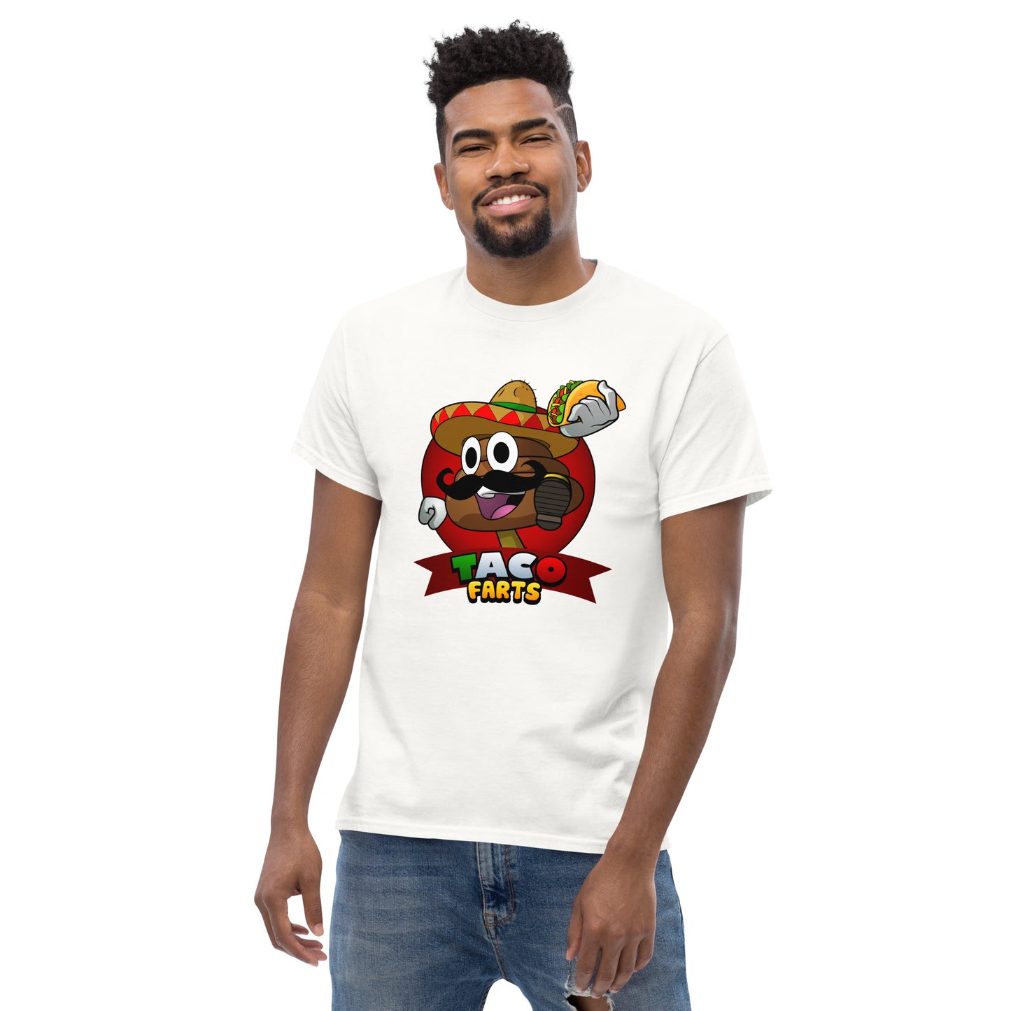 Taco Farts t-shirt in white front view