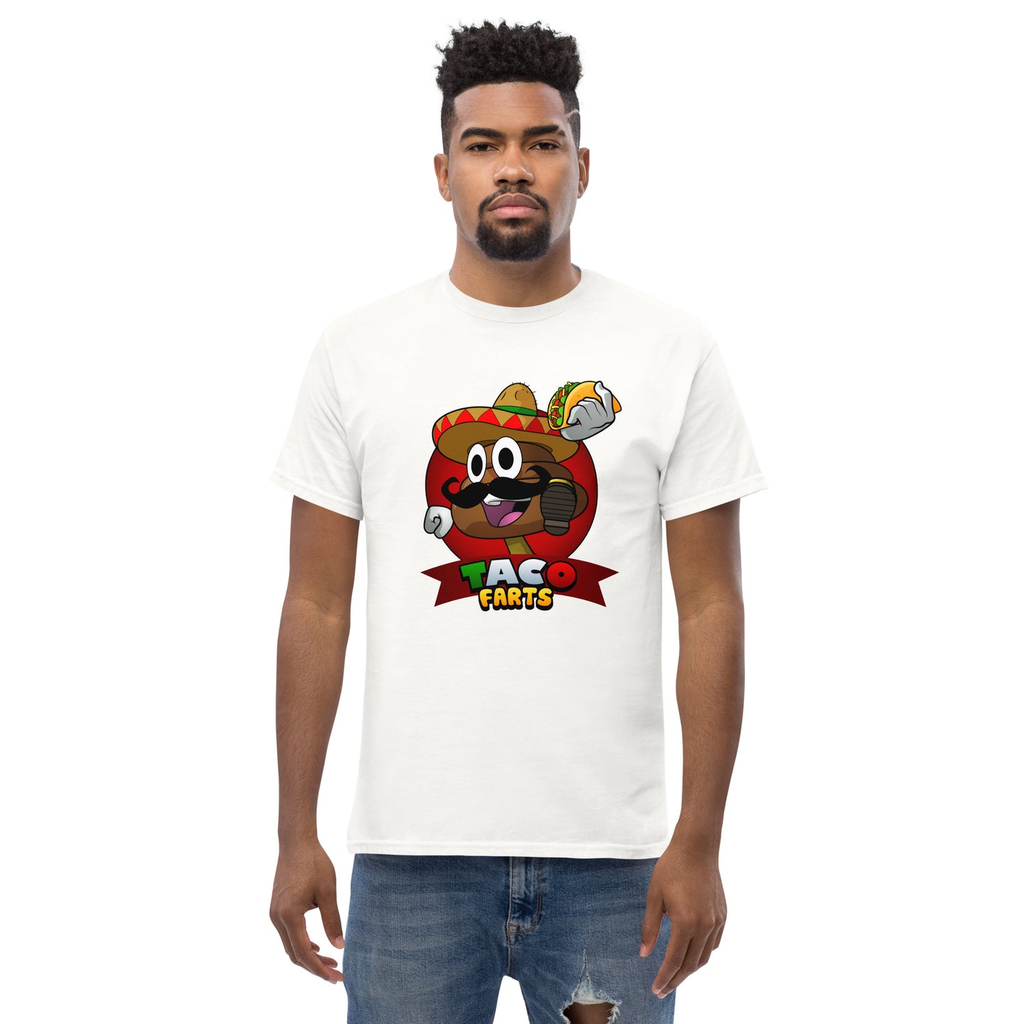 Taco Farts t-shirt in white front view