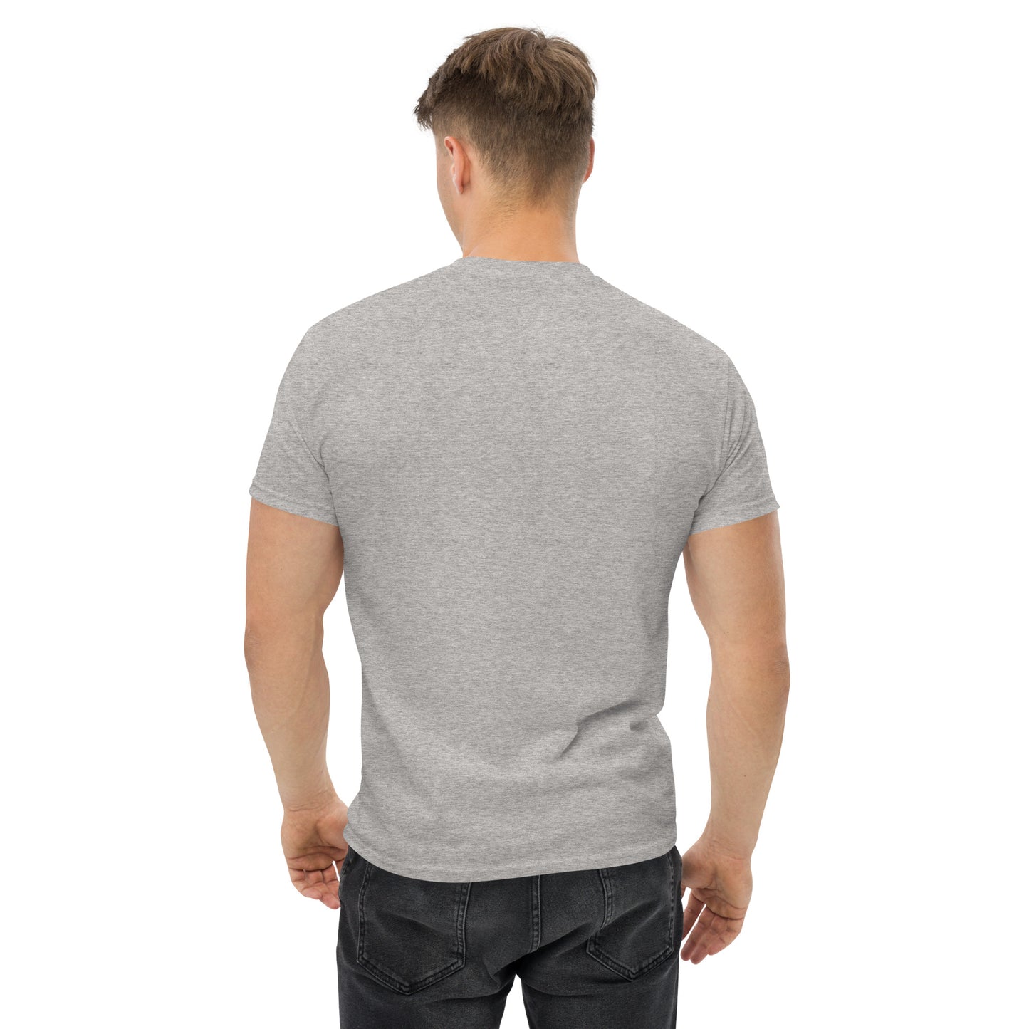 Back view of Mr Farts classic t-shirt in grey