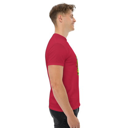 Right side profile of Mr Farts t-shirt in Red