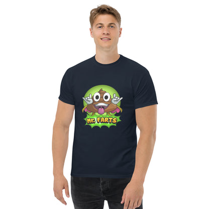 Front view of Mr Farts classic t-shirt in navy