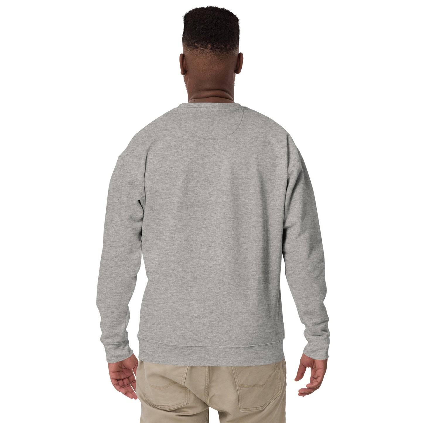 Back view of grey Mr Farts sweatshirt