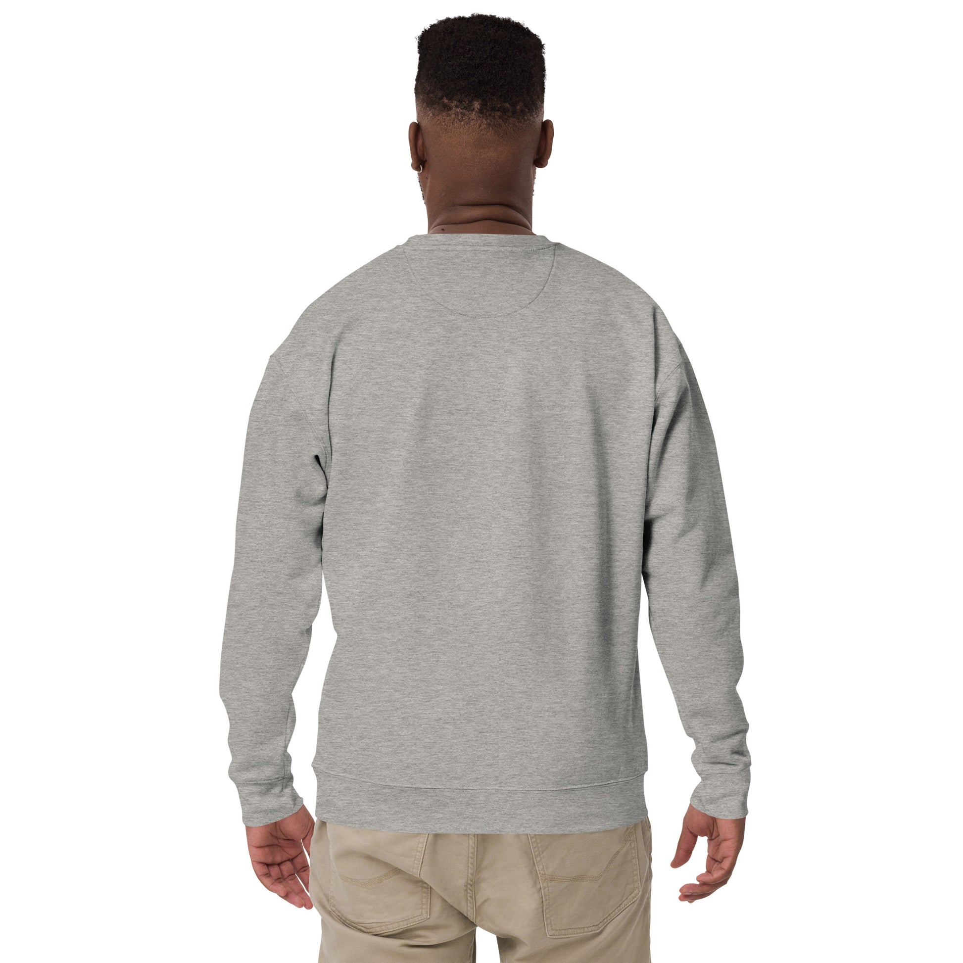 Back view of grey Mr Farts sweatshirt
