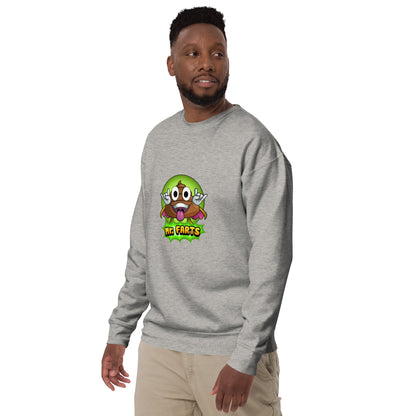 Left angle of Mr Farts sweatshirt in grey