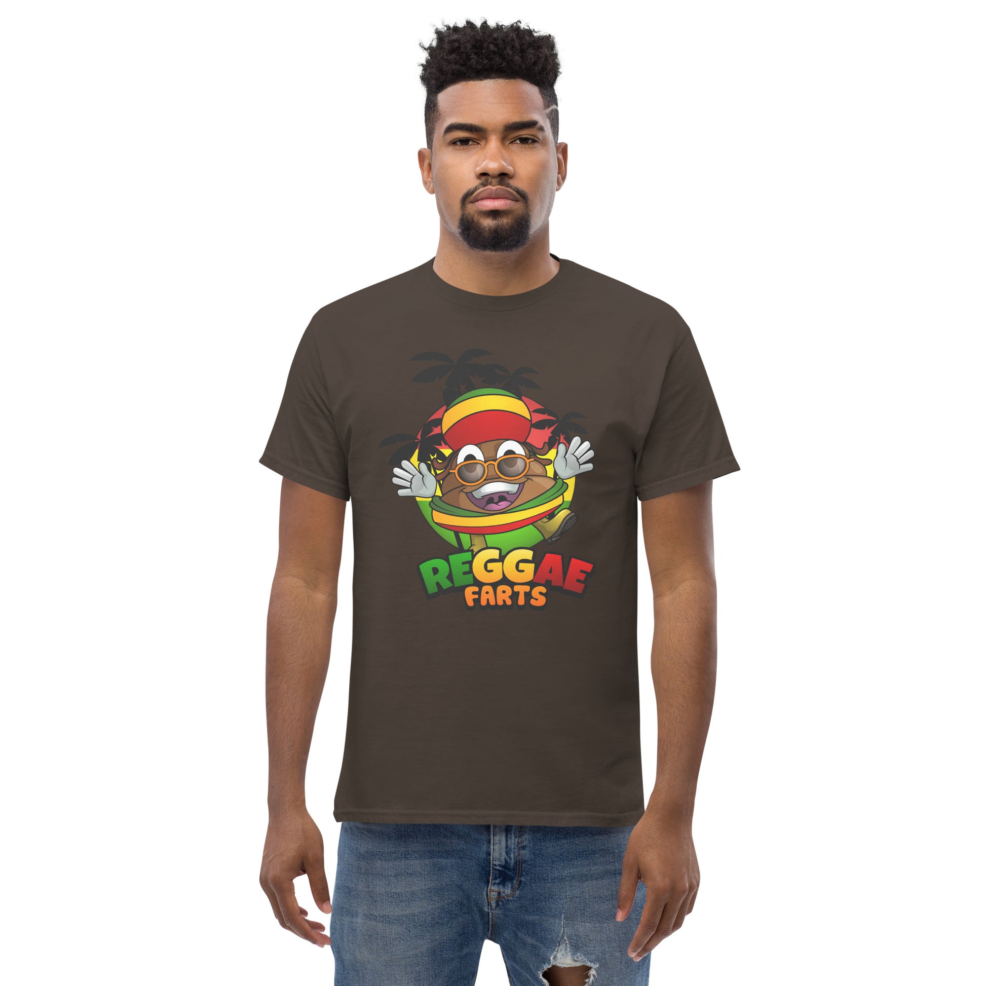 Dark Chocolate Reggae Farts t-shirt – front view