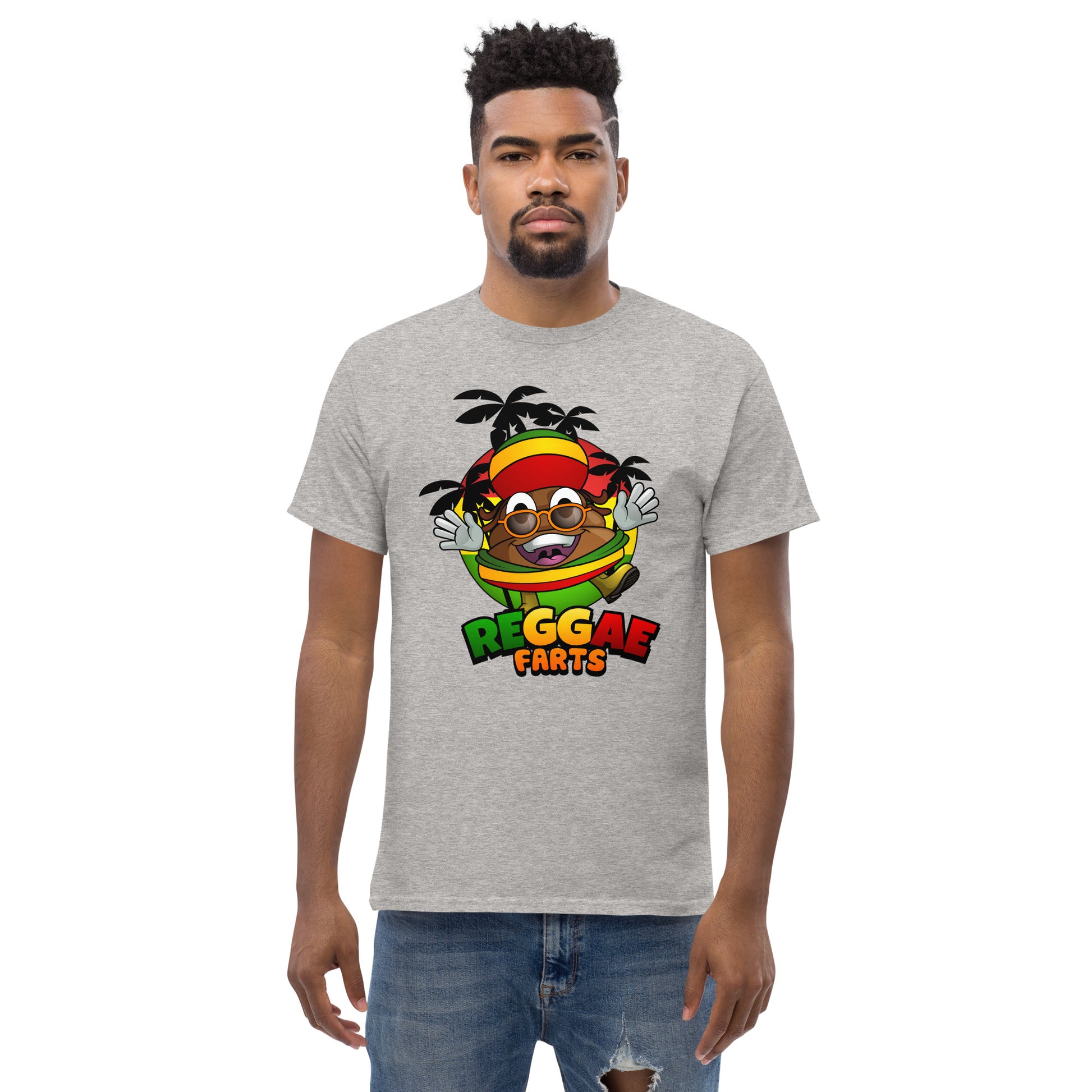 grey Reggae Farts t-shirt front view