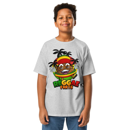 Grey youth Reggae Farts t-shirt with bold reggae Mr Farts print