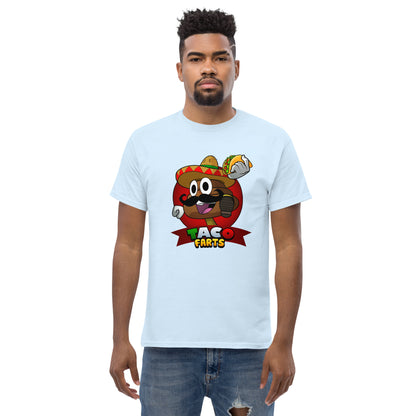 Taco Farts t-shirt in light blue front view