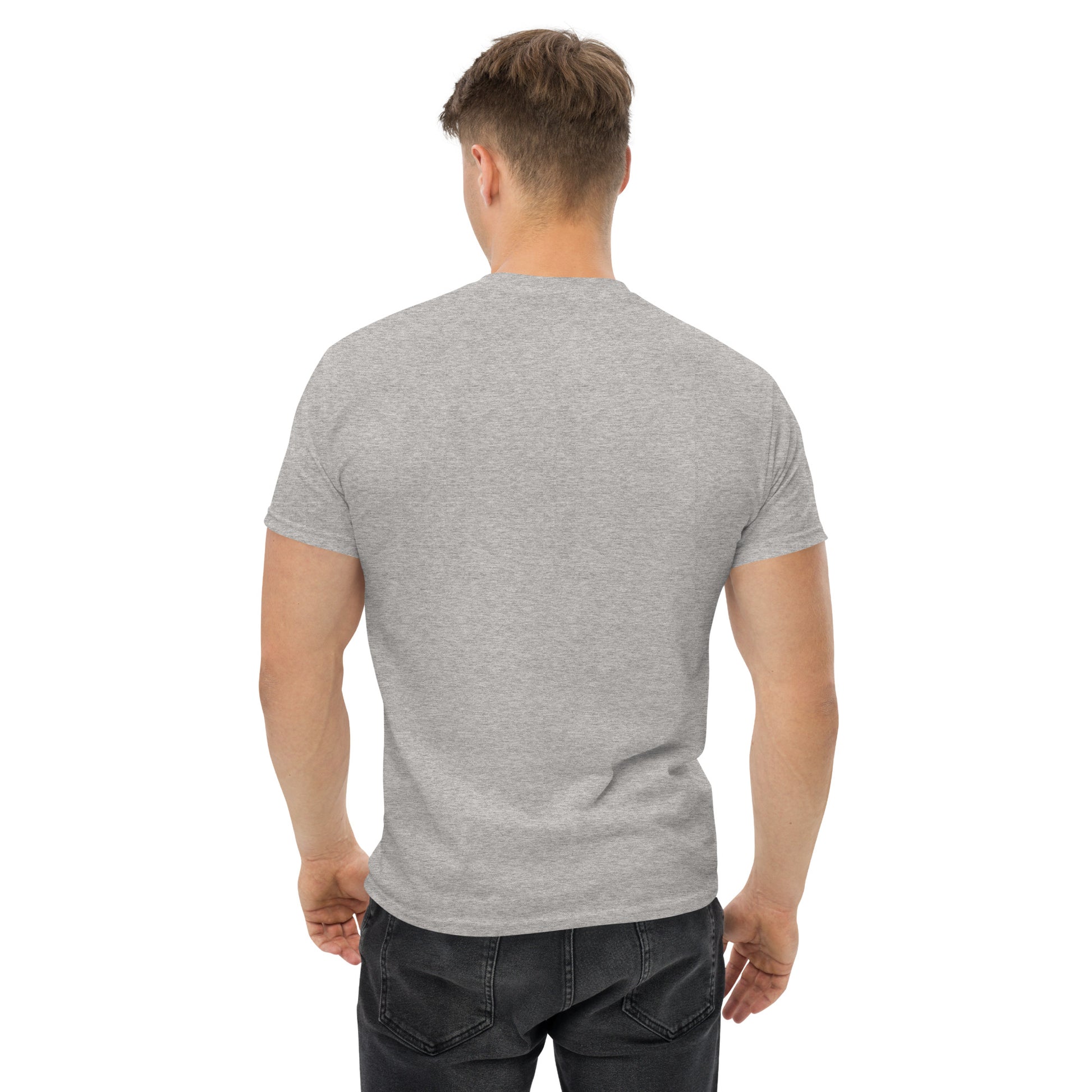 Back view of Mr Farts classic t-shirt in grey